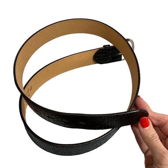 FRONTIER SERIES - ALLIGATOR GRAIN SPLIT COWHIDE BONDED LEATHER LINED BELT  - S3 - Picture 8 of 9